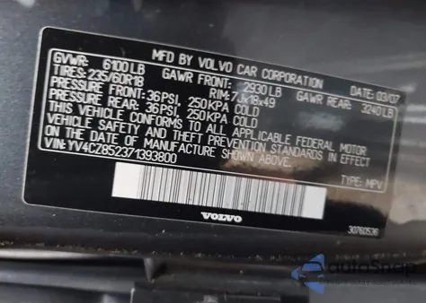 2007 Volvo Xc90 V8 from USA, damaged, VIN YV4CZ852371393800